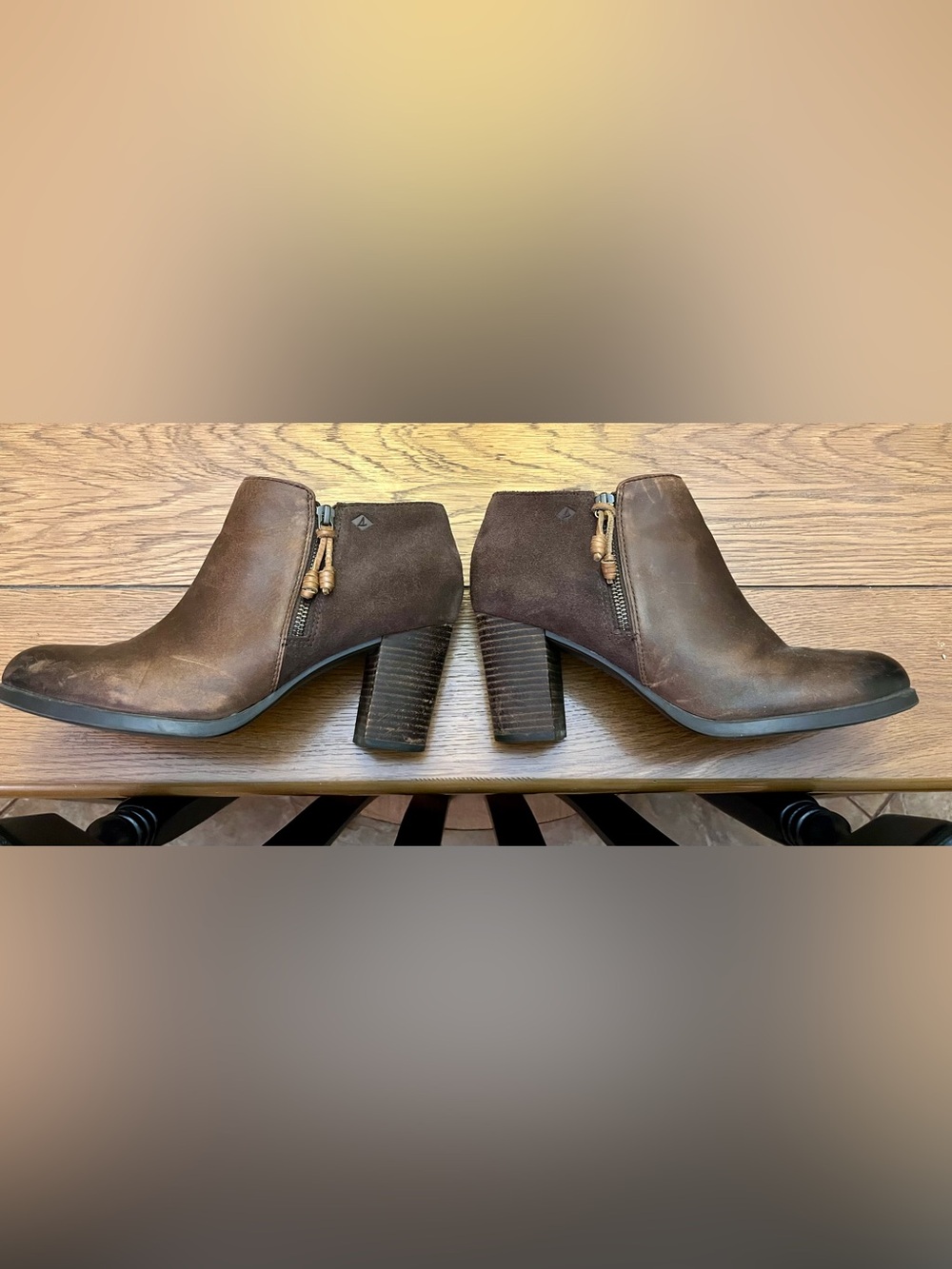 Sperry Top Rider Brown Ombré Leather Ankle Boots, Size 10M - Picture 2 of 6